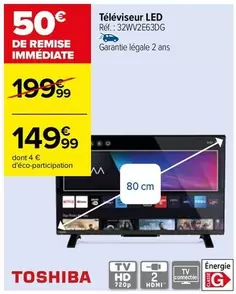 Toshiba - Téléviseur Led 32w2e63dg