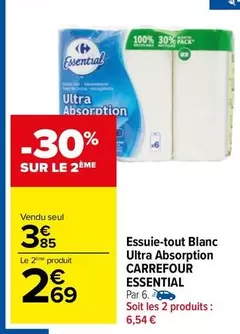 Carrefour - Essuie-tout Blanc Ultra Absorption