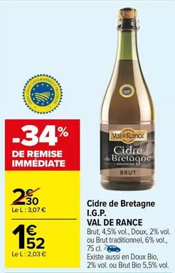 val de rance - cidre de bretagne i.g.p.