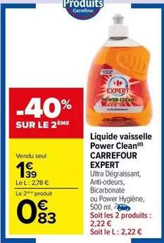 Carrefour - Liquide Vaisselle Power Clean Expert