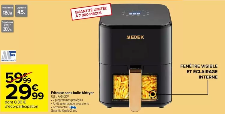 écran - friteuse sans huile airfryer