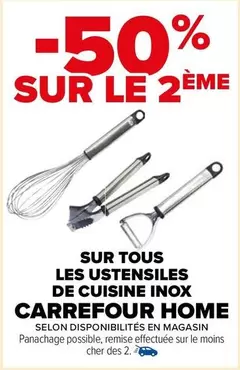 Promo Carrefour : Ustensiles de Cuisine Inox en Remise Spéciale