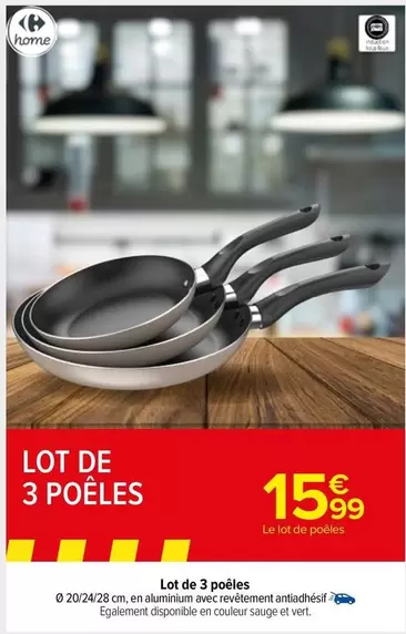 Lot De 3 Poêles