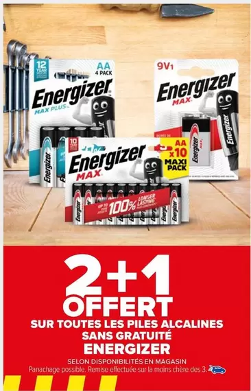 Energizer : Promotion sur les Piles Alcalines, sans frais additionnels !