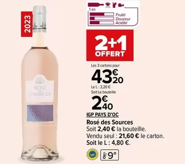 IGP Pays D'Oc Rosé des Sources