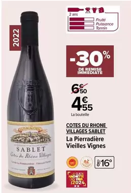 Côtes du Rhône Villages Sablet La Pierradière Vieilles Vignes - Vin de qualité avec vieilles vignes, idéal pour les amateurs de vin.