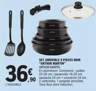 Arthur Martin - Set Amovible 9 Pieces Noir