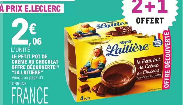 Nestlé - Petit Pot de Crème au Chocolat : Offre Découverte