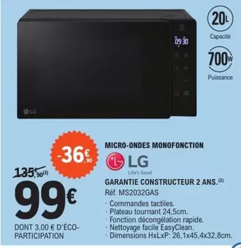 LG - Micro-ondes Monofonction