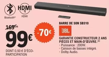 JBL - Garantie Constructeur 2 Ans Pièces Et Main-D'Œuvre