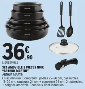 Arthur Martin - Set Amovible 9 Pieces Noir