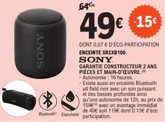 Sony - Enceinte SRSXB100