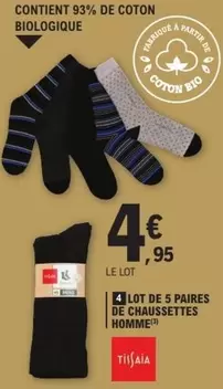 Lot De 5 Paires De Chaussettes Homme