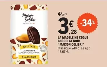 Maison Colibri - La Madeleine Coque Chocolat Noir