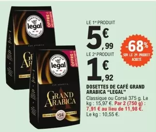 legal - Legal - Dosettes De Café Grand Arabica