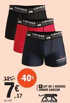 Airness - Lot De 3 Boxers Junior Garcon