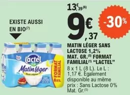 Lactel Matin Léger Sans Lactose 1,2% Mat. Gr. - Format Familial en promotion