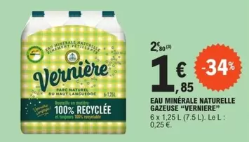 Verniere - Eau Minerale Naturelle Gazeuse