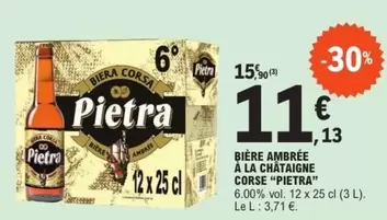 Pietra - Bière Ambrée à la Châtaigne de Corse - Goût authentique et saveurs uniques