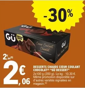 Gu Dessert: Cœur Coulant Chocolat - Un délice chaud en promo!