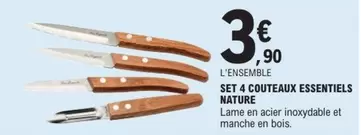 Set 4 Couteaux Essentiels Nature