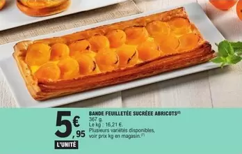 Bande Feuilletée Sucréee Abricots