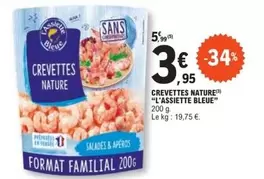 Assiette Bleue - Crevettes Nature