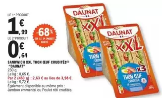 Daunat - Sandwich Xxl Thon Euf Crudites