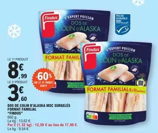 Findus - Dos de Colin d'Alaska MSC Surgelés Familial - Pratique et Savoureux pour toute la famille