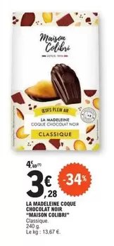 Maison Colibri - La Madeleine Coque Chocolat Noir