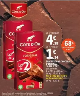 Côte d'or - Tablettes De Chocolat L'original