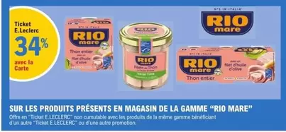 E.Leclerc : Promos sur la gamme Rio Mare en magasin - Découvrez les produits et leurs caractéristiques