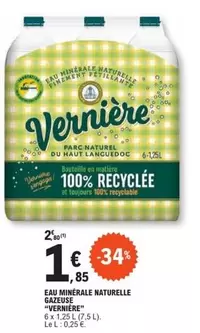 Verniere - Eau Minérale Naturelle Gazeuse