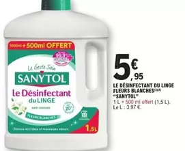 Sanytol - Désinfectant Linge Fleurs Blanches : Efficacité et Fraîcheur pour un Linge Impeccable