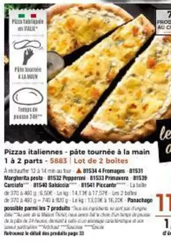 Pizzas Italiennes Pate Tournée À La Main offre sur Maison Thiriet