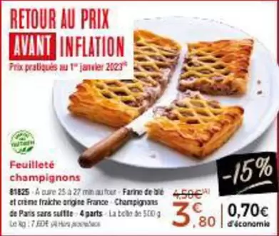 Feuilleté Champignons offre à 3,8€ sur Maison Thiriet