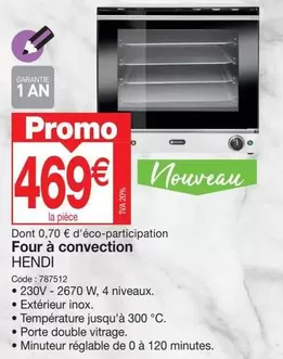 Promo - Hendi - Four A Convection offre à 469€ sur Promocash