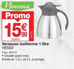 Hendi - Verseuse Isotherme  offre à 15,99€ sur Promocash