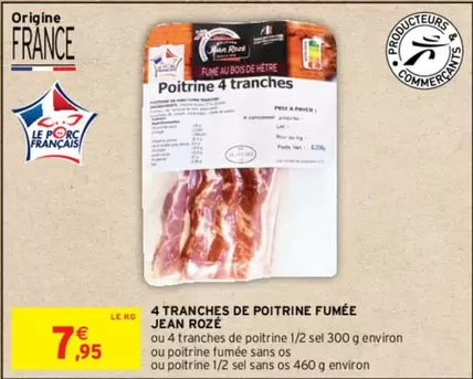 Jean Rozé - 4 Tranches De Poitrine Fumée