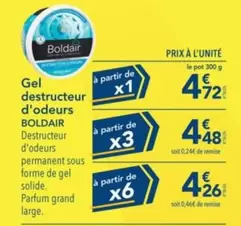 Boldair - Gel Destructeur D'Odeurs offre à 4,72€ sur Metro