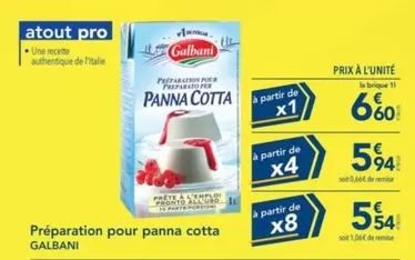 Galbani - Préparation Pour Panna Cotta offre à 6,6€ sur Metro