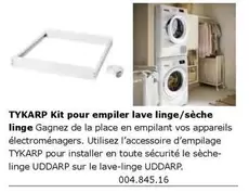 Tykarp - Kit Pour Empiler Lave Linge/sèche Linge offre sur IKEA