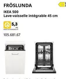 Fróslunda - Lave-vaisselle Intégrable 45 Cm offre à 5,3€ sur IKEA