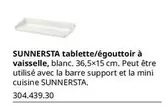 Sunnersta - Tablette/Egouttoir À Vaisselle offre sur IKEA