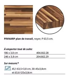 Pinnarp Plan De Travail, Noyer, P 63,5cm offre sur IKEA