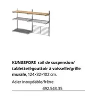 Kingsfors Rail De Suspension/tablette/égouttoir À Vaisselle/grille Murale, offre sur IKEA