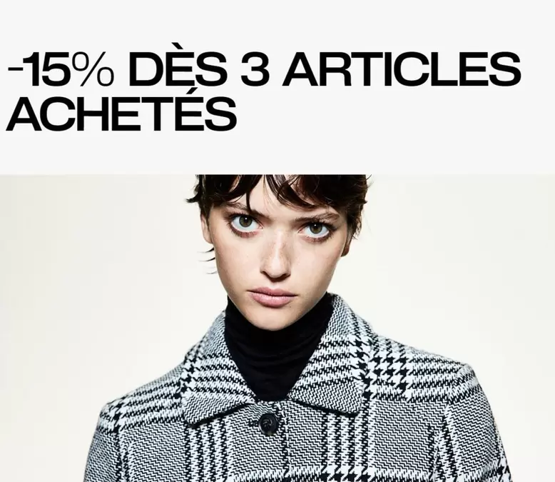 -15% Dés 3 Articles offre sur H&M