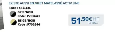 Gilet Matelassé Activ Line offre à 51,5€ sur Prolians