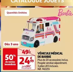 Barbie - Véhicule Médical  offre à 24,99€ sur Auchan Hypermarché