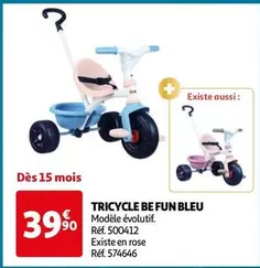 Tricycle Be Fun Bleu offre à 39,9€ sur Auchan Hypermarché